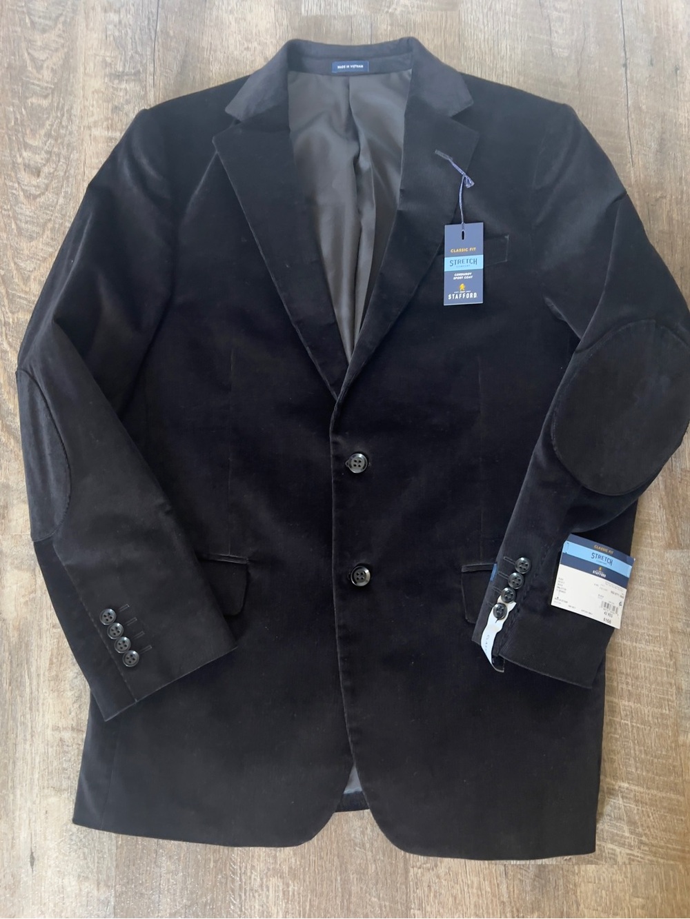 Stafford Big & Tall Corduroy Stretch Fabric Sport Coat- Size 42R